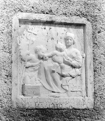 MADONNA CON BAMBINO E SAN GIOVANNINO (rilievo) - bottega italiana (sec. XVII)