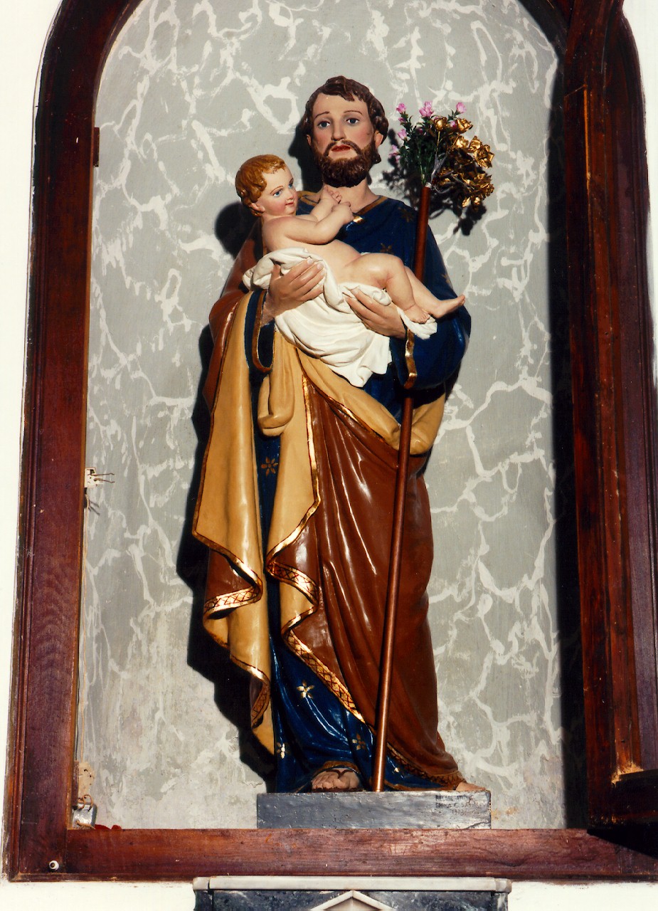 San Giuseppe con Gesu' Bambino (statua) - ambito siciliano (primo quarto sec. XX)