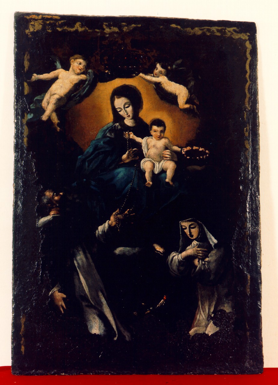 Madonna del Rosario con San Domenico e Santa Caterina da Siena (dipinto) - ambito siciliano (Prima metà sec. XIX)