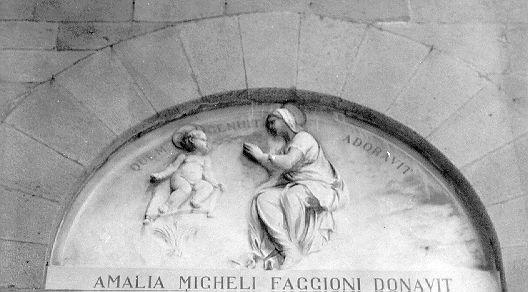 Madonna in adorazione di Gesù Bambino (lunetta) - bottega italiana (sec. XX)