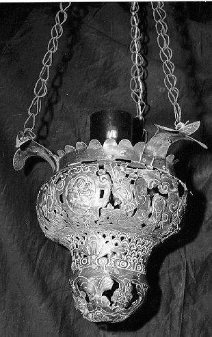 lampada pensile - bottega italiana (sec. XVII)