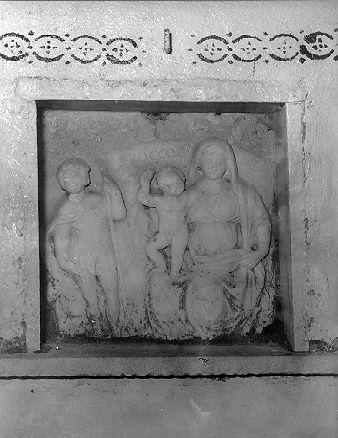 MADONNA CON BAMBINO E SAN ROCCO (rilievo) - bottega italiana (sec. XIX)