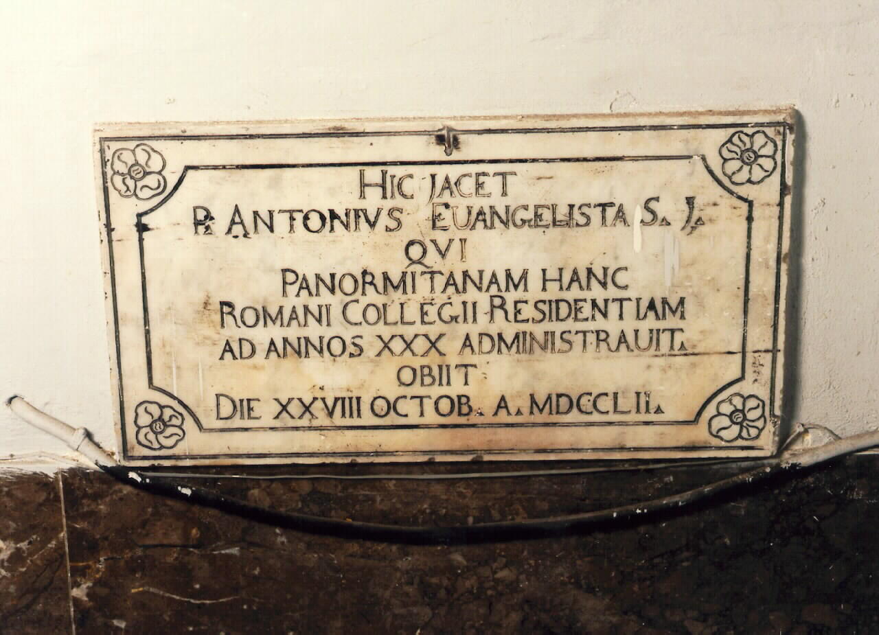 lapide - sepolcrale - ambito siciliano (sec. XVIII)