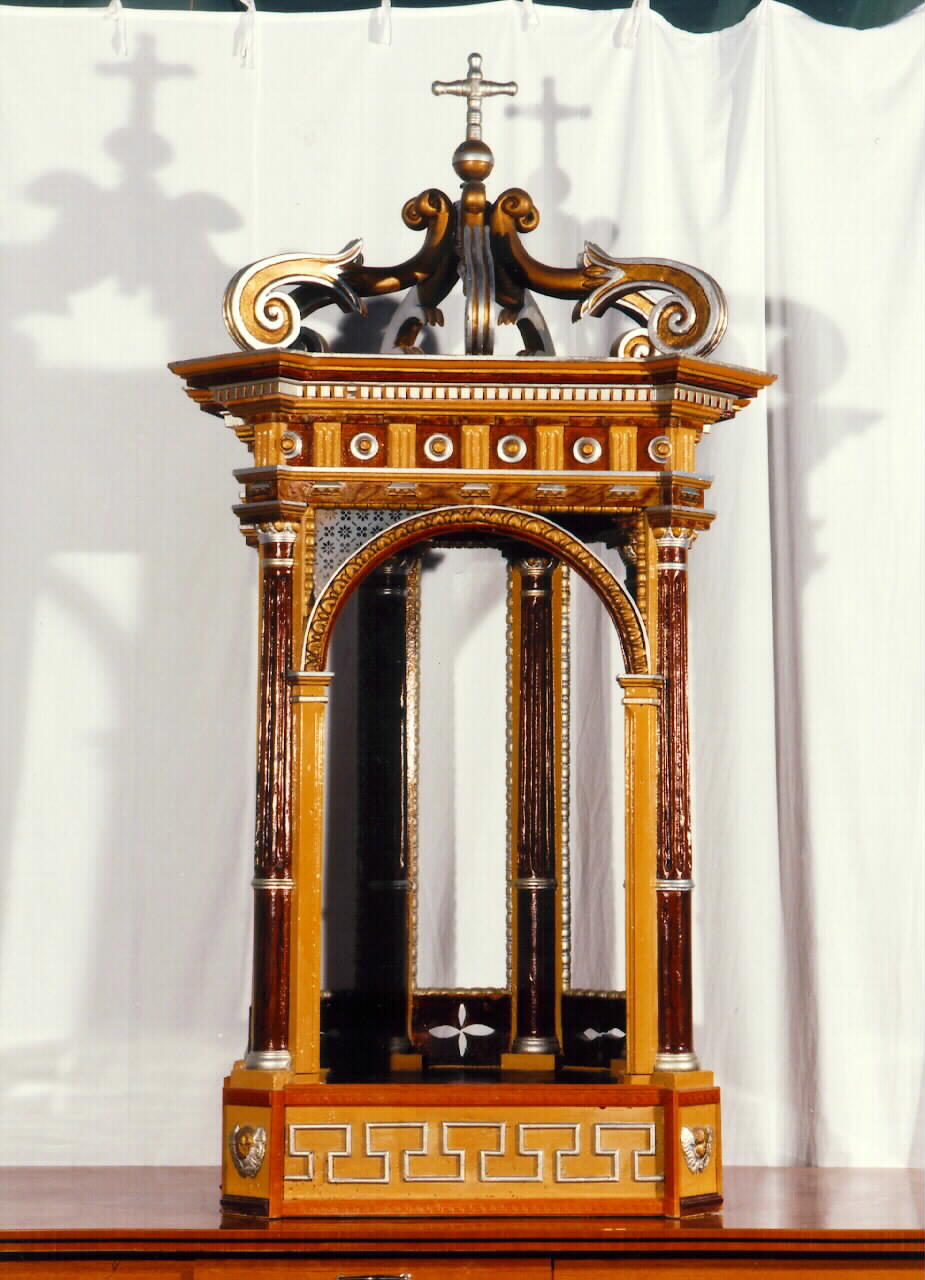 tronetto per esposizione eucaristica - produzione siciliana (primo quarto sec. XX)