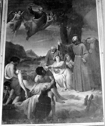 DIO PADRE, SAN PIETRO E SAN FRANCESCO D'ASSISI (dipinto) di Malatesta Adeodato (prima metà sec. XIX)