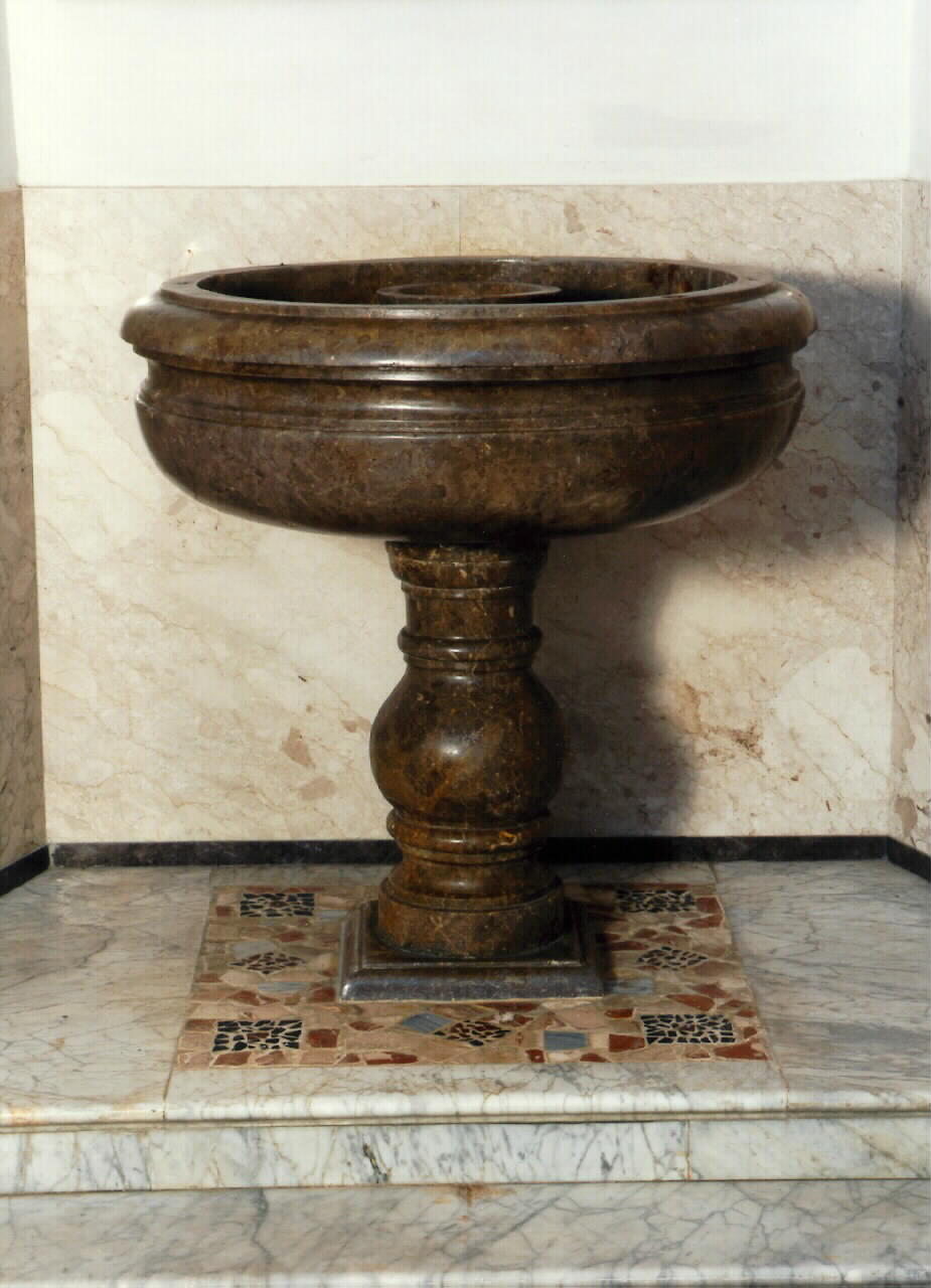 fonte battesimale - a fusto - ambito siciliano (ultimo quarto sec. XIX)