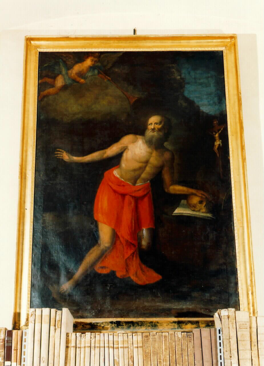 San Girolamo ha la visione degli angeli che suonano le trombe del giudizio (dipinto) - ambito siciliano (Seconda metà sec. XVII)