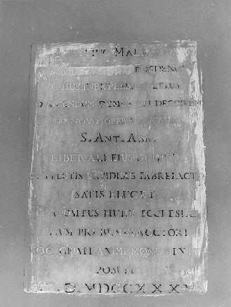 lapide - bottega italiana (sec. XVIII)