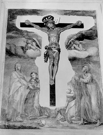 crocifissione di Cristo con la Madonna e santi (dipinto) - ambito italiano (sec. XVII)