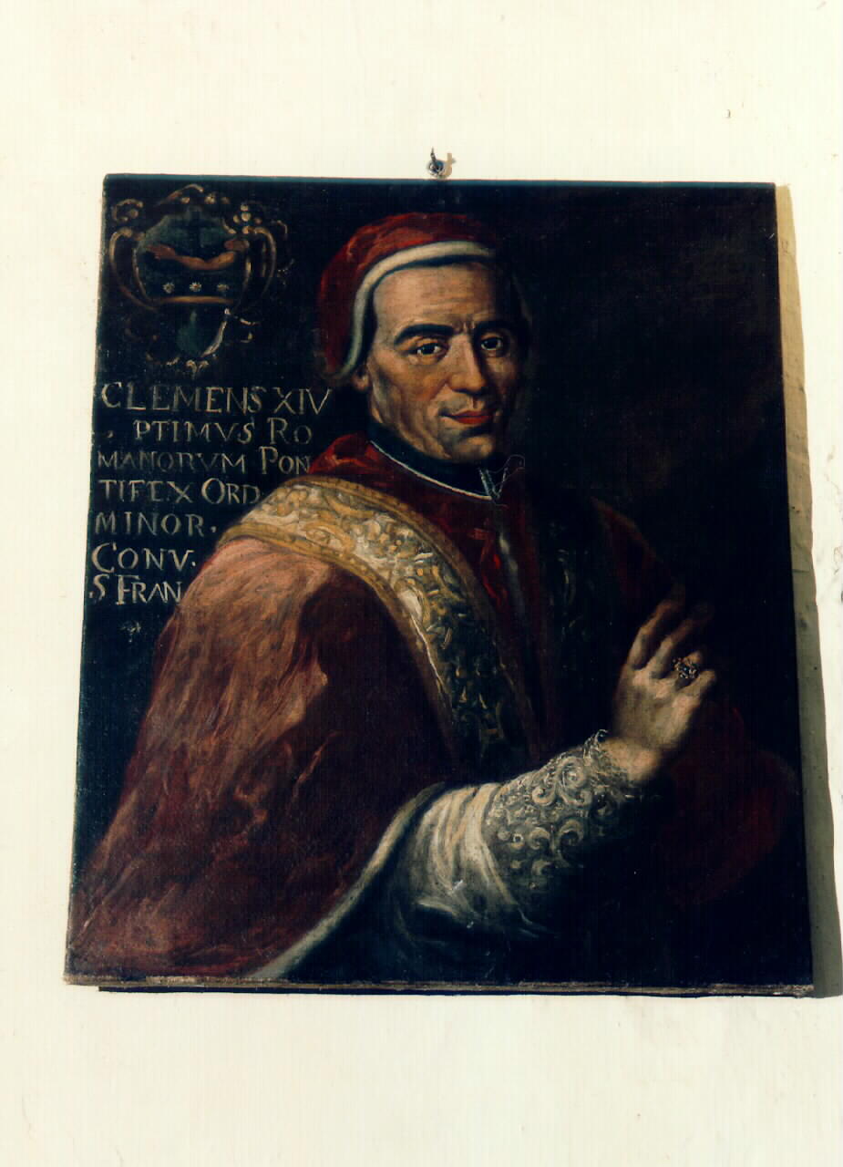 ritratto del papa Clemente XIV (dipinto) - ambito siciliano (sec. XVIII)