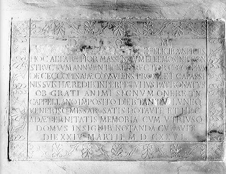 lapide - ambito apuoversiliese (sec. XVII)