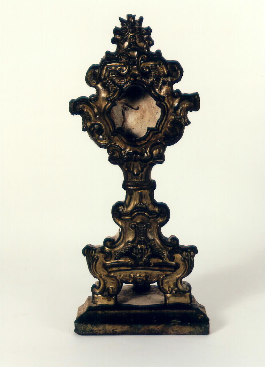 RELIQUIARIO - A OSTENSORIO - bottega siciliana (Seconda metà sec. XVIII)