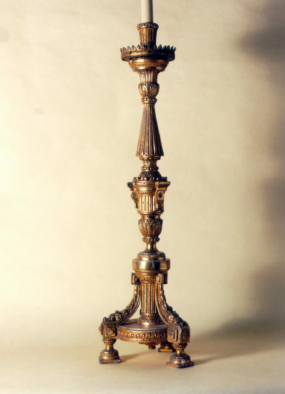 candelabro d'altare, serie - produzione siciliana (Prima metà sec. XIX)