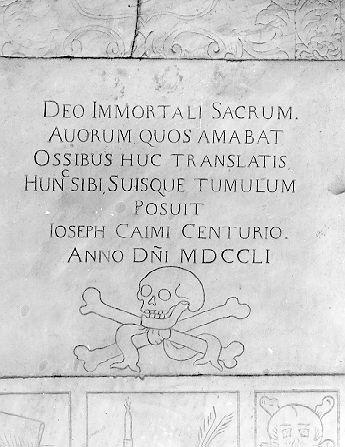 lapide tombale - bottega italiana (sec. XVIII)