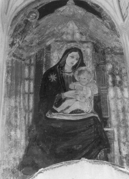 Madonna in Maestà (dipinto) - ambito lunigianese (fine/inizio secc. XV/ XVI)