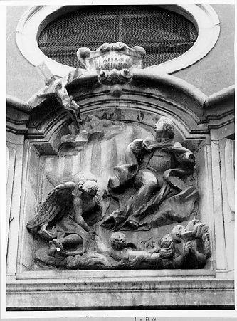 ANIME DEL PURGATORIO E SANTO (rilievo) - bottega italiana (sec. XVII)