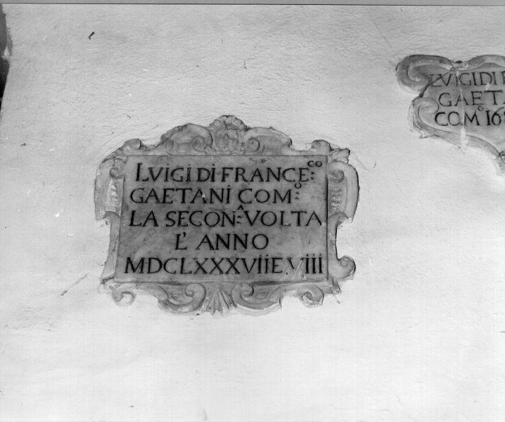lapide commemorativa - bottega toscana (sec. XVII)