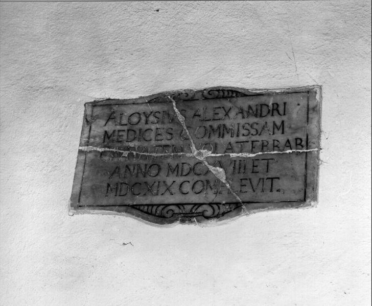 lapide commemorativa - bottega toscana (sec. XVII)