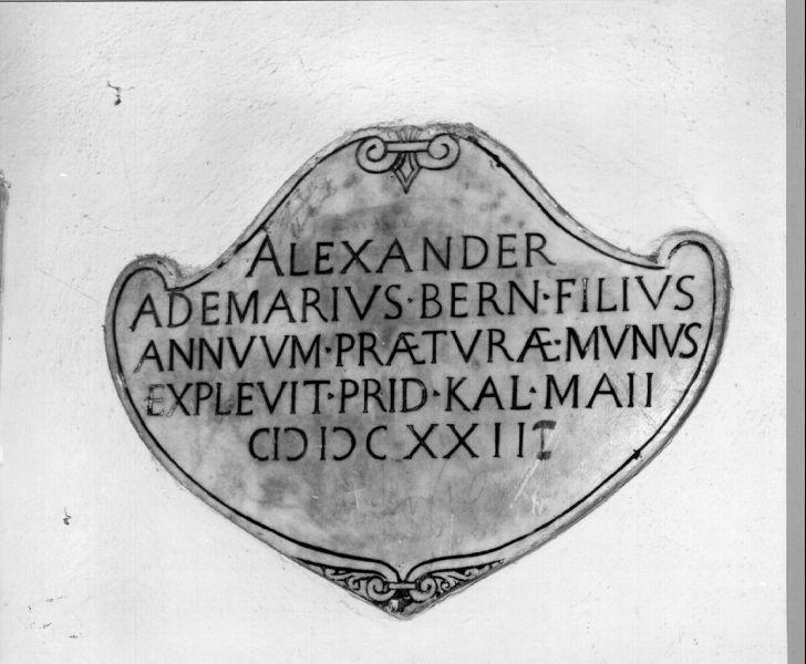 lapide commemorativa - bottega toscana (sec. XVII)