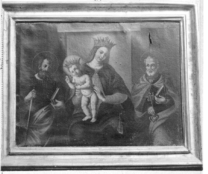 Madonna con Bambino in trono tra santi (dipinto) - ambito italiano (sec. XVI)