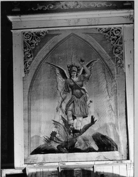 San Michele Arcangelo schiaccia il demonio (dipinto) - ambito italiano (sec. XIX)