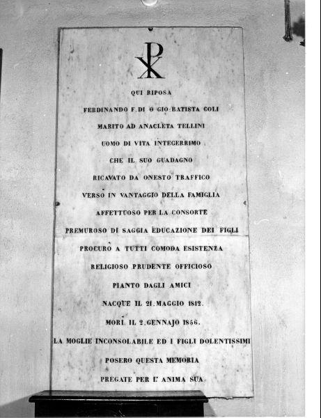 lastra tombale - bottega toscana (sec. XIX)