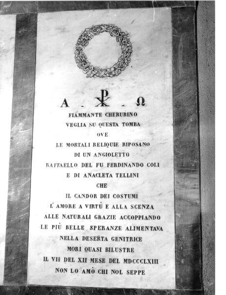 lastra tombale - bottega toscana (sec. XIX)