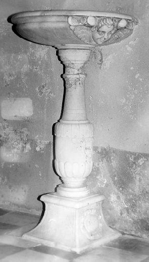 acquasantiera - a fusto - ambito lunigianese (sec. XVIII)