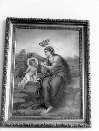Madonna in adorazione di Gesù Bambino (dipinto) - ambito lunigianese (sec. XX)