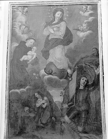 Madonna Immacolata e Santi (pala d'altare, opera isolata) - ambito italiano (sec. XVIII)