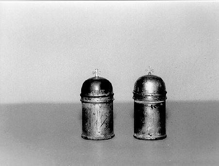 vasetti per oli santi, serie - bottega italiana (sec. XIX)