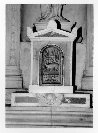 MADONNA CON BAMBINO (tabernacolo - a frontale architettonico) - ambito lunigianese (secc. XVII/ XVIII)