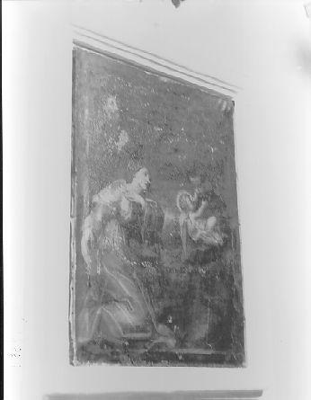 San Francesco d'Assisi riceve Gesù Bambino dalla Madonna (dipinto, opera isolata) - ambito italiano (sec. XVIII)