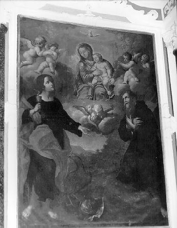 MADONNA CON BAMBINO E SANTI (pala d'altare, opera isolata) - ambito italiano (secc. XVII/ XVIII)