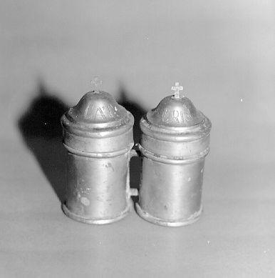 vasetti per oli santi, serie - bottega italiana (secc. XIX/ XX)