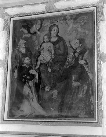 Madonna con Bambino tra angeli e Santi (dipinto) - ambito toscano (sec. XVIII)