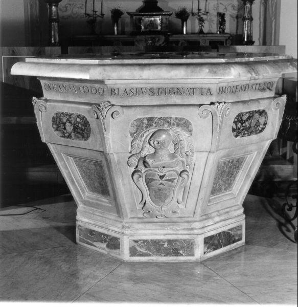fonte battesimale - bottega italiana (sec. XVII)