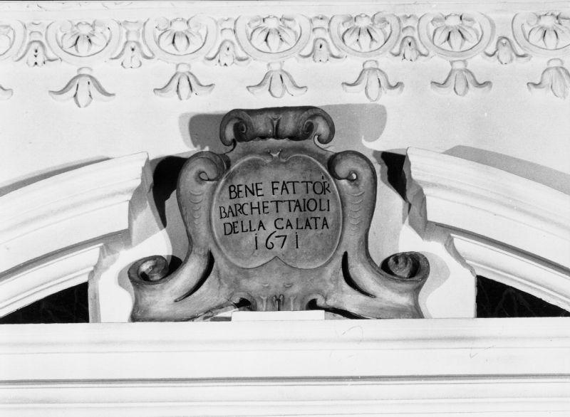 targa - bottega livornese (seconda metà sec. XVIII)