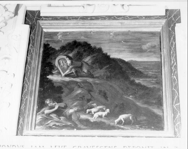 La Vergine indica il luogo del monte in cui vuole essere deposta (dipinto, ciclo) di Galletti Filippo Maria (ultimo quarto sec. XVII)