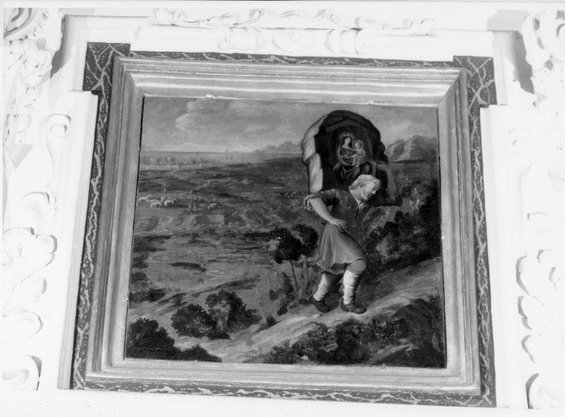 Trasporto dell'immagine miracolosa della Vergine giunta dall'Eubea sul monte ad opera di un pastore (dipinto, ciclo) di Galletti Filippo Maria (ultimo quarto sec. XVII)