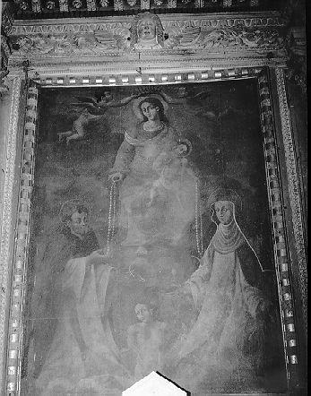 Madonna del Rosario con San Domenico, Santa Caterina da Siena e Santi domenicani (pala d'altare) - ambito lunigianese (sec. XIX)