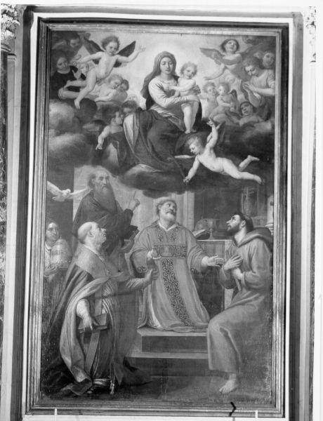 Madonna in gloria tra Santi (dipinto) di Sorri Pietro (sec. XVII)