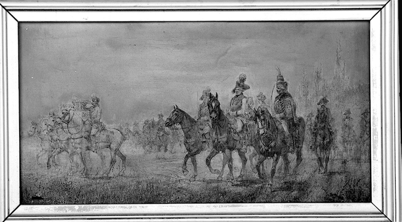 marcia prussiana su Gotha, soldati a cavallo (disegno) di Edel Vittorino (ultimo quarto sec. XIX)