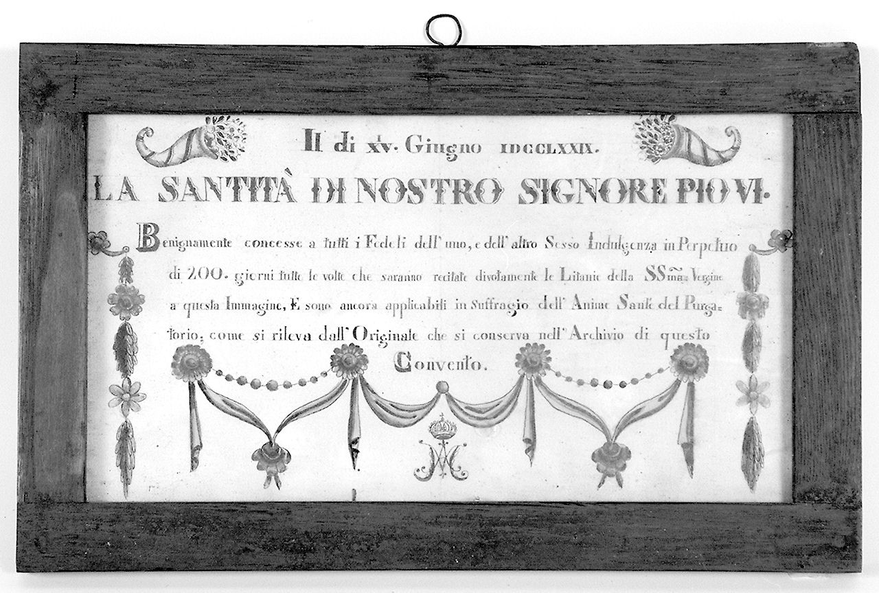 monogramma mariano (disegno) - ambito senese (primo quarto sec. XIX)