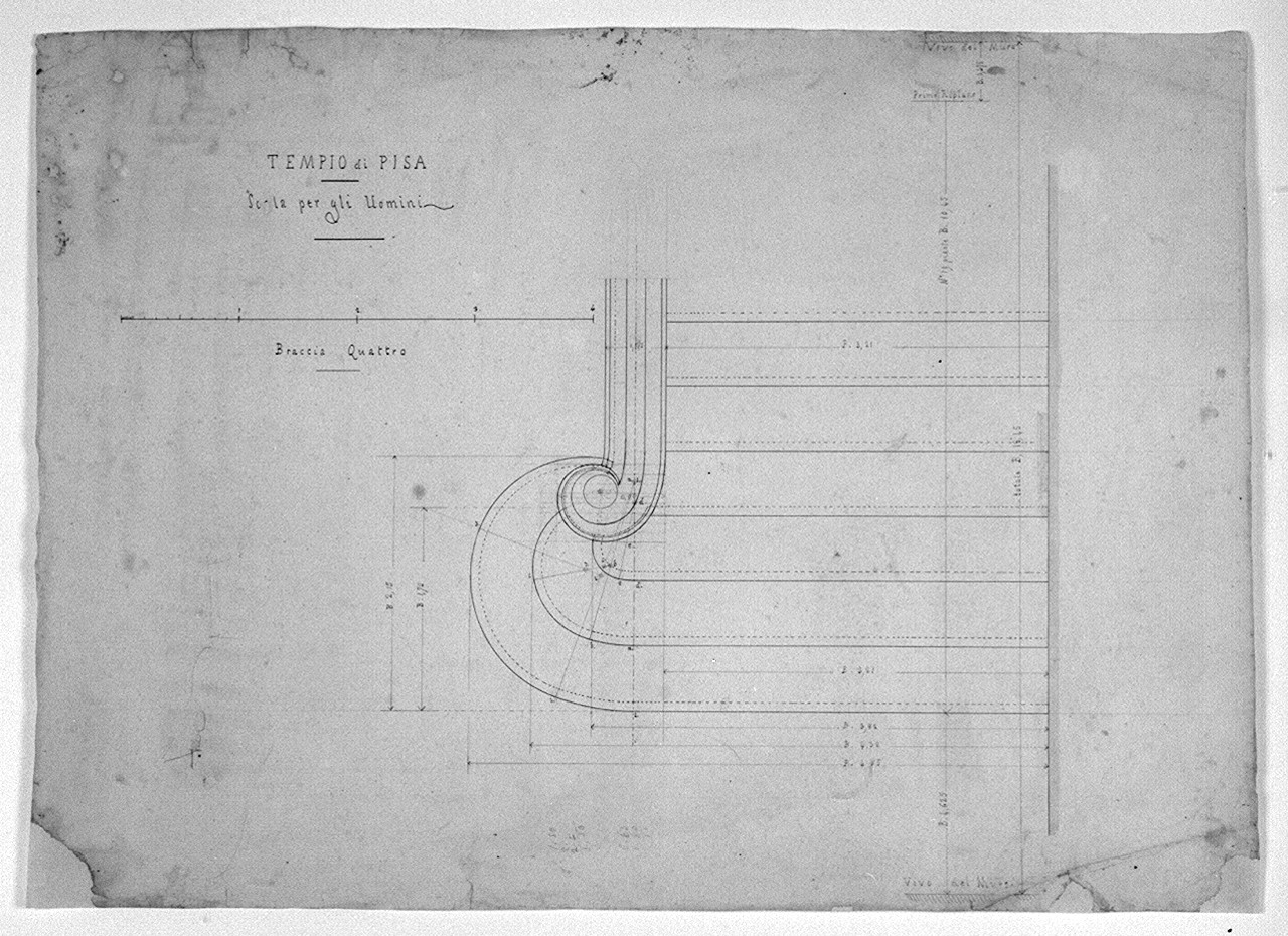 disegno architettonico di Treves Marco (attribuito) (terzo quarto sec. XIX)