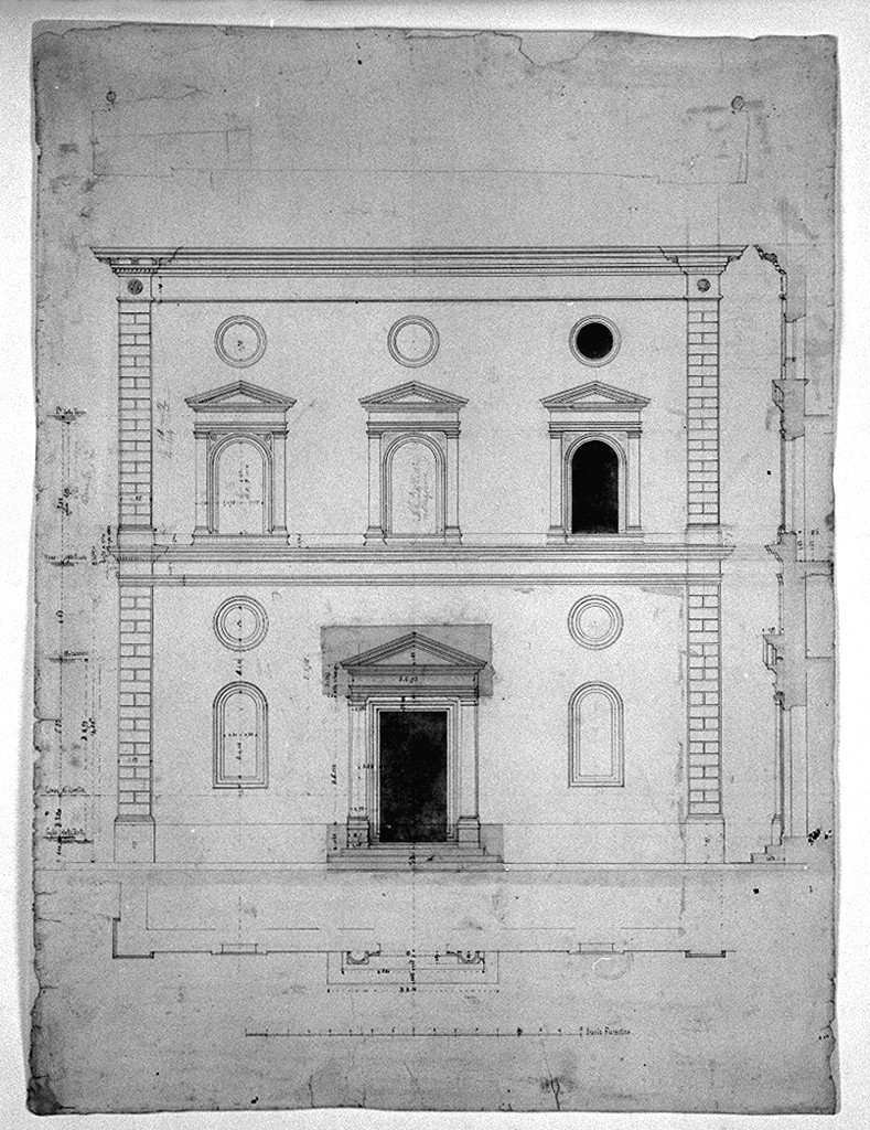 disegno architettonico di Treves Marco (attribuito) (sec. XIX)