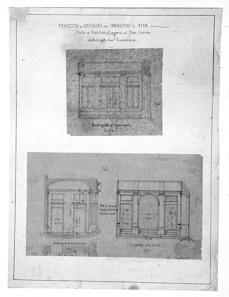 disegno architettonico di Treves Marco (attribuito) (sec. XIX)