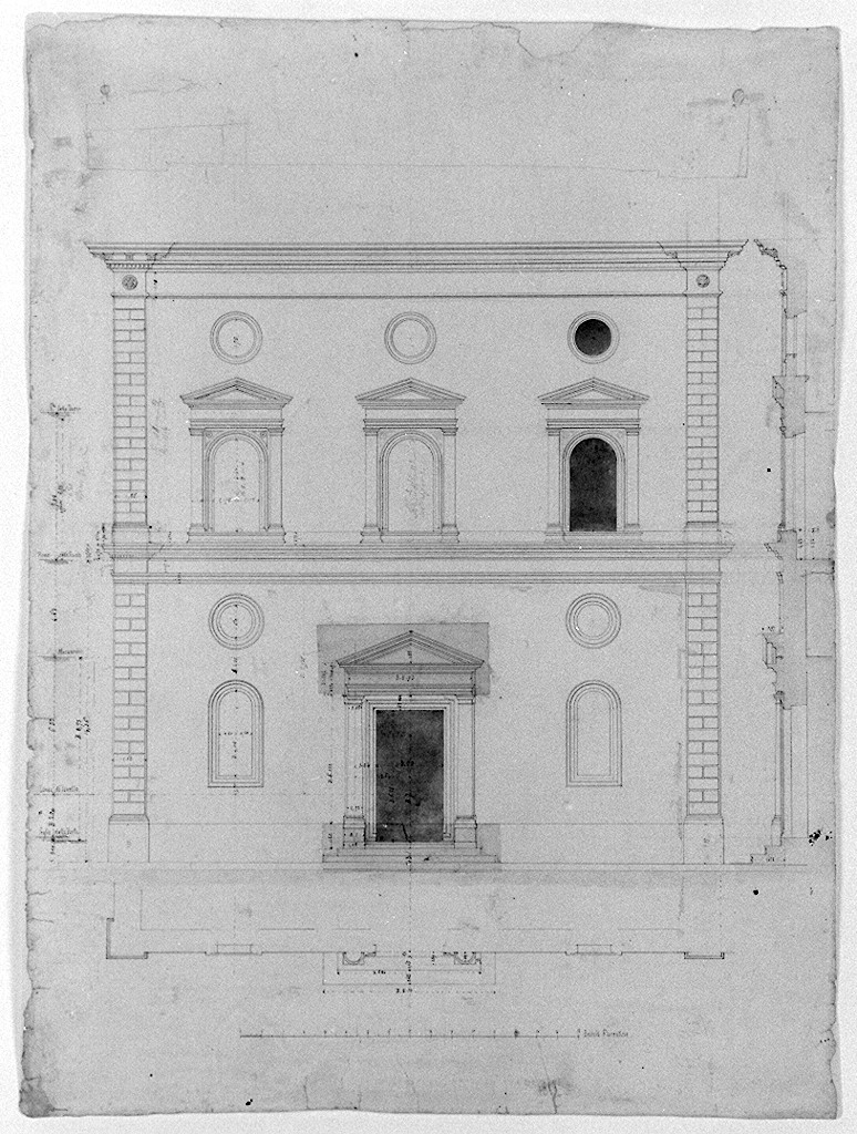 disegno architettonico di Treves Marco (attribuito) (sec. XIX)