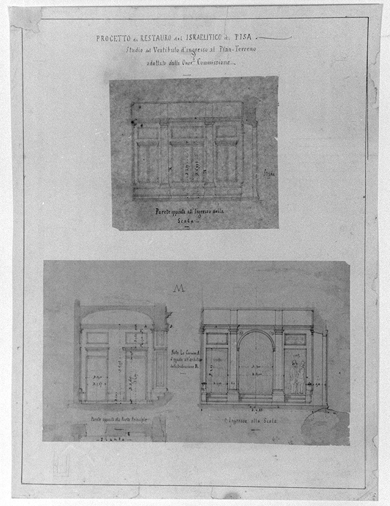 disegno architettonico di Treves Marco (attribuito) (terzo quarto sec. XIX)