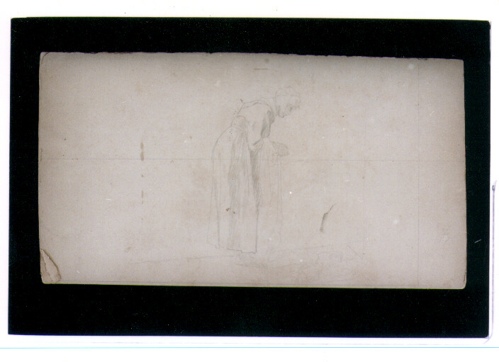 studio di giovane monaca piegata (disegno) di Vetri Paolo (sec. XIX)